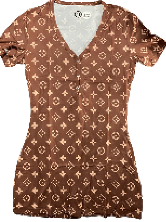 LV Inspired Brown